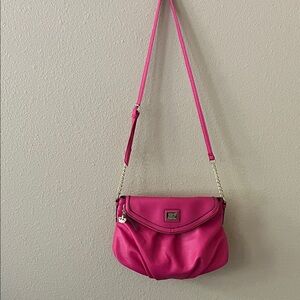 Juicy Couture Bright Pink Chain-Accent Crossbody Bag